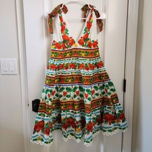 FARM Rio x Anthropologie V-Neck Tiered Mini Dress